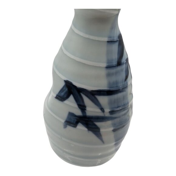 Japanese Ceramic Sake Bottle Bamboo Motif 4.75-Inches EUC - Picture 2 of 8